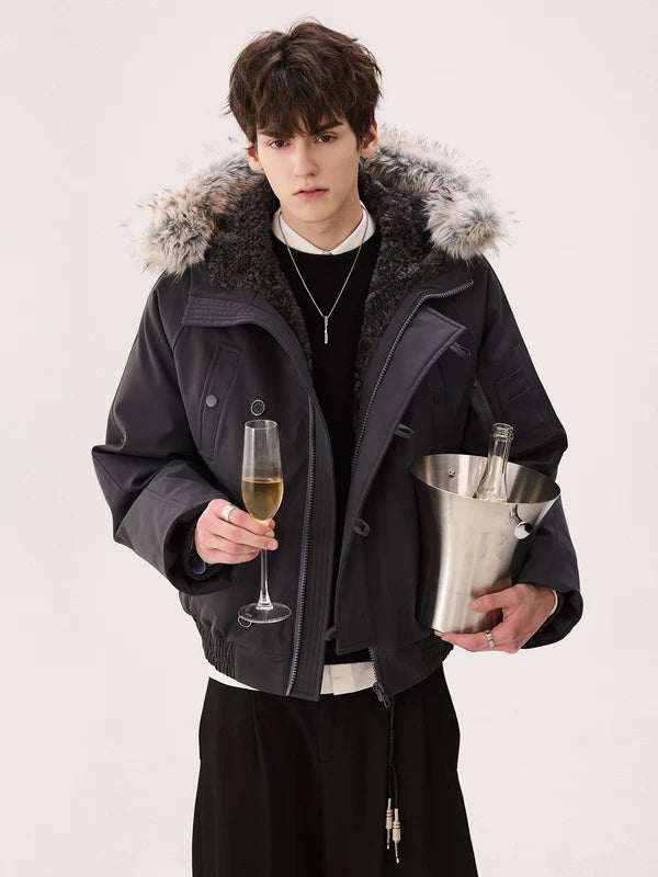 Fur Trim Down Hooded Jacket