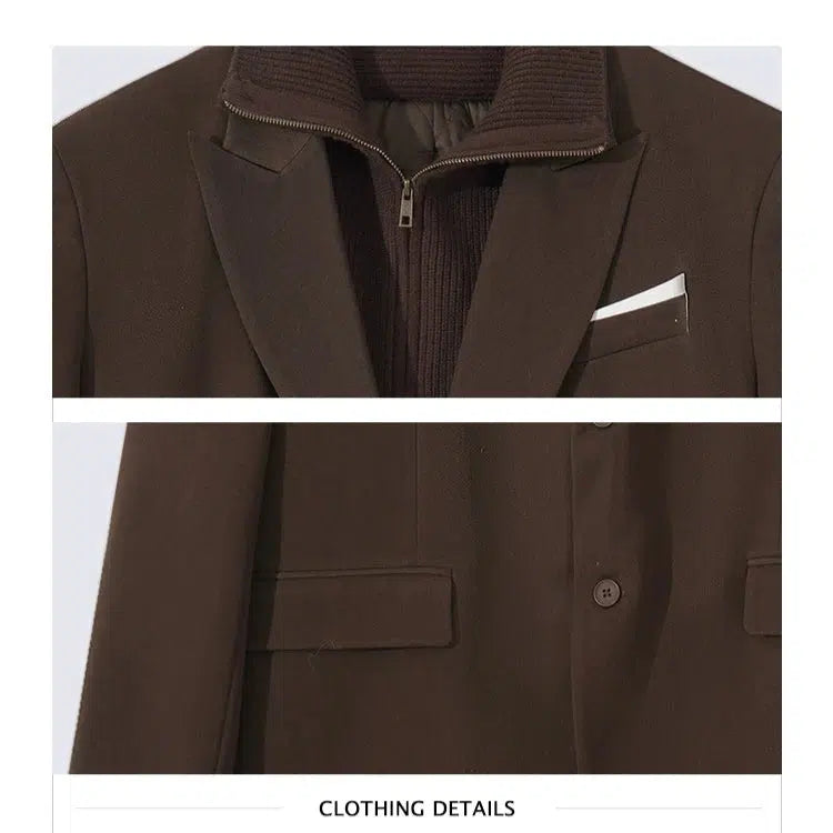 Two-piece Turtleneck Lined Blazer