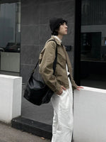 Black Leather Crossbody Shoulder Bag