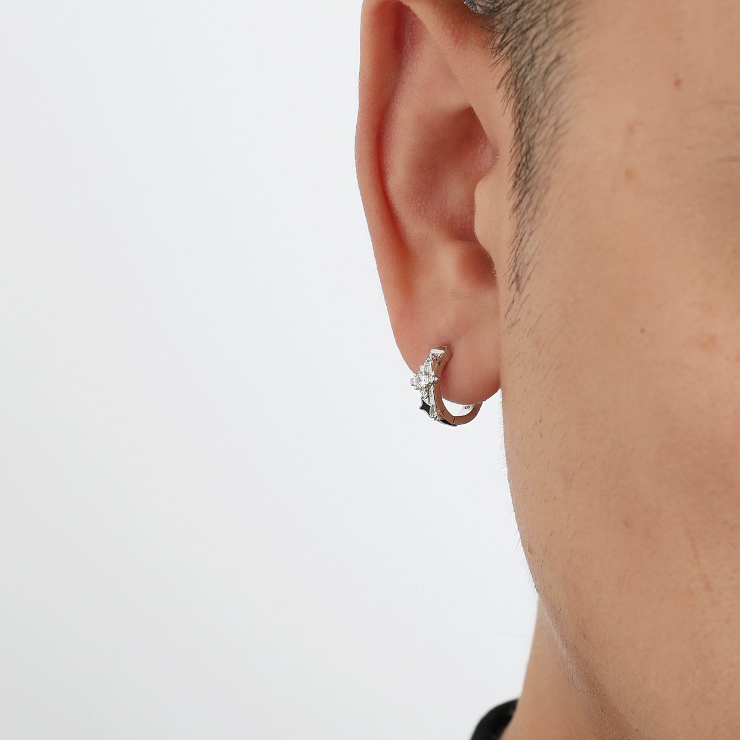 Sterling Silver Starry Sky Hoop Earrings