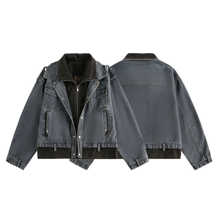 Veste en denim ample à deux pièces 