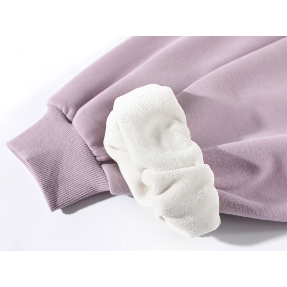 Letter Print Fleece Lined Hooded Sweatshirt