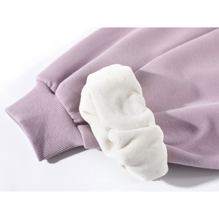 Letter Print Fleece Lined Hooded Sweatshirt