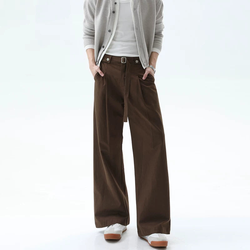 Pleated Loose Fit Belted Relaxed Pants
