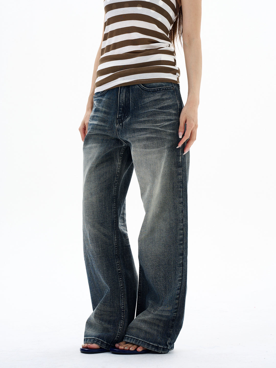 Washed Loose Retro Jeans