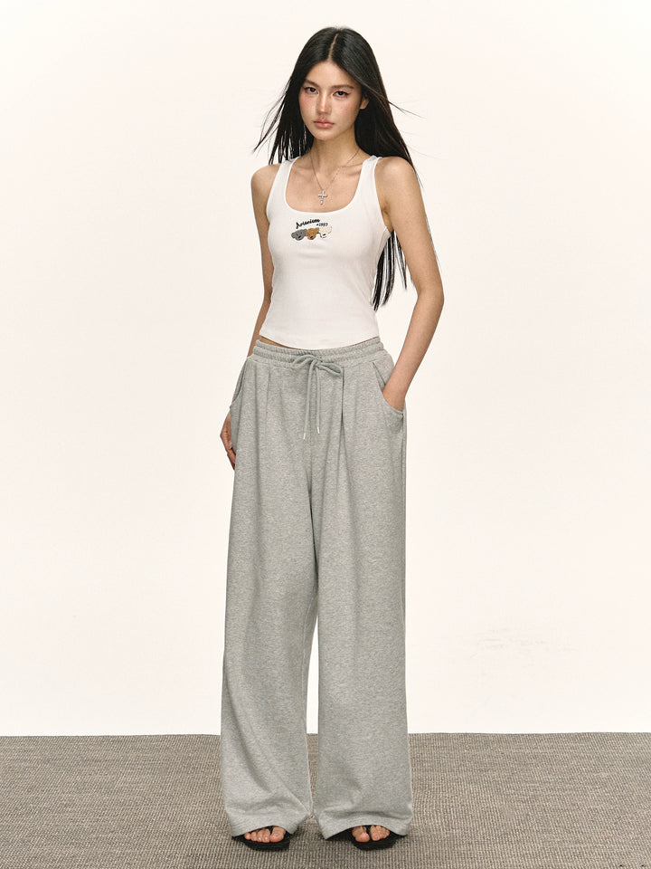 Trekkoord Taille Wijde Pijpen Casual Broek 
