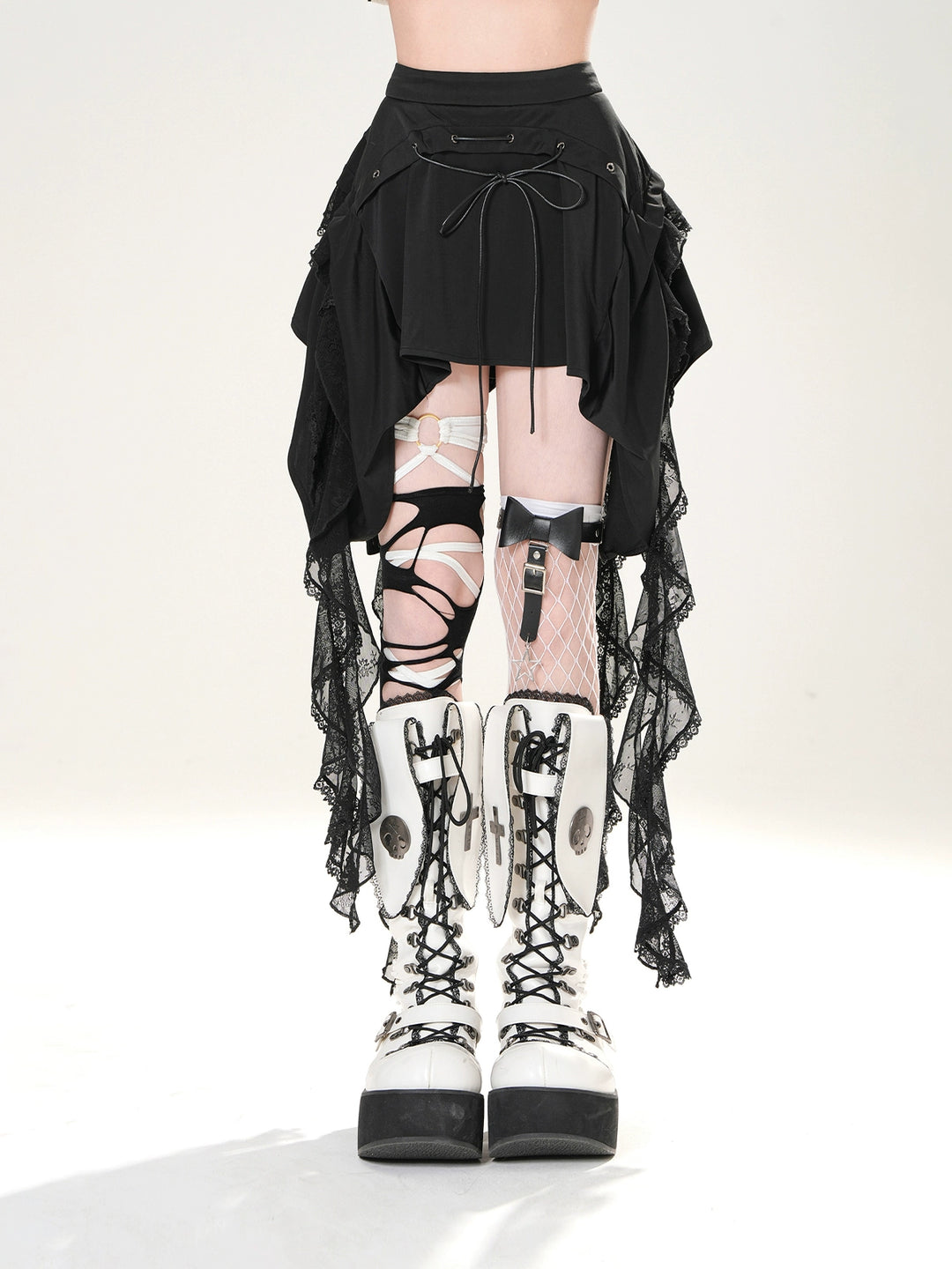 Ballet Lace Asymmetrical Slim Skirt