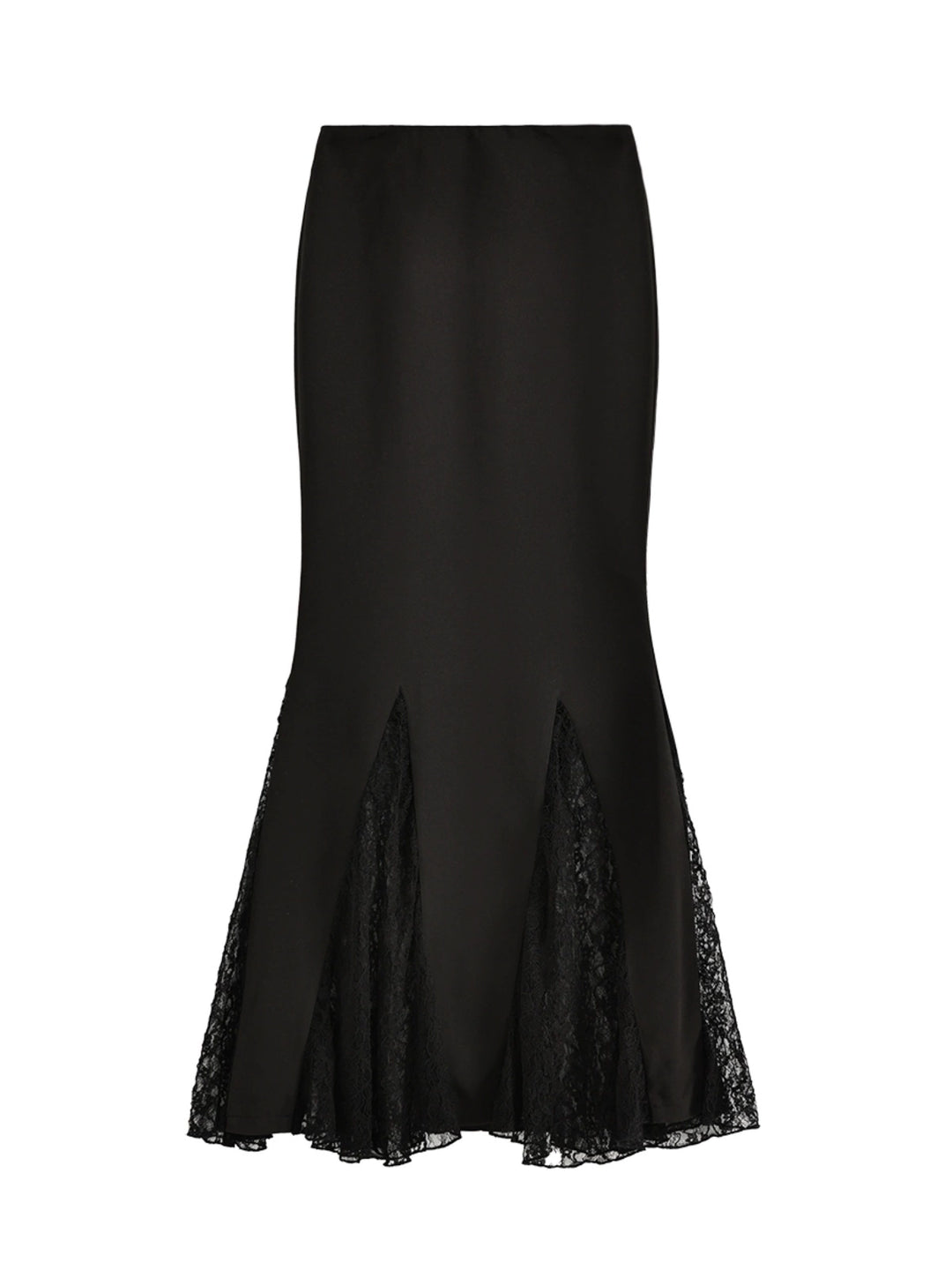 Lace Splice High Waist Fishtail Skirt