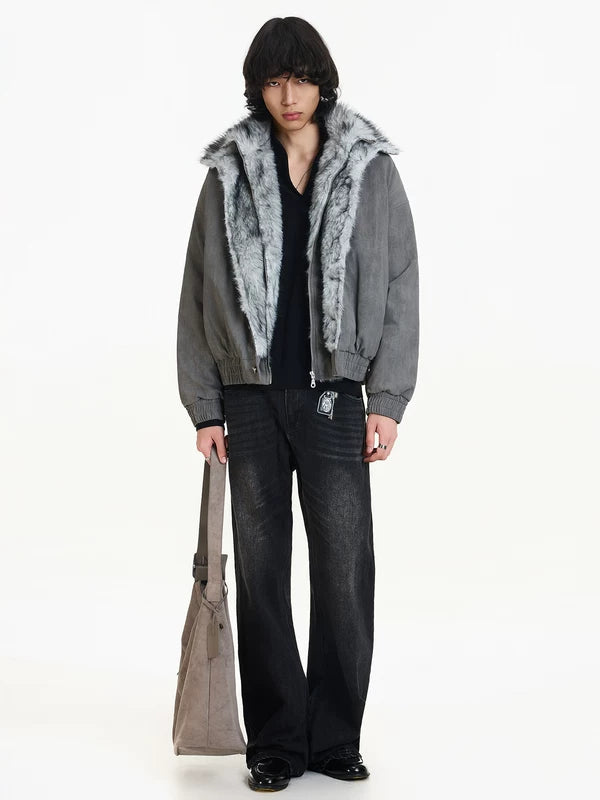 Faux Fur Collar Quilted Winter Jacket