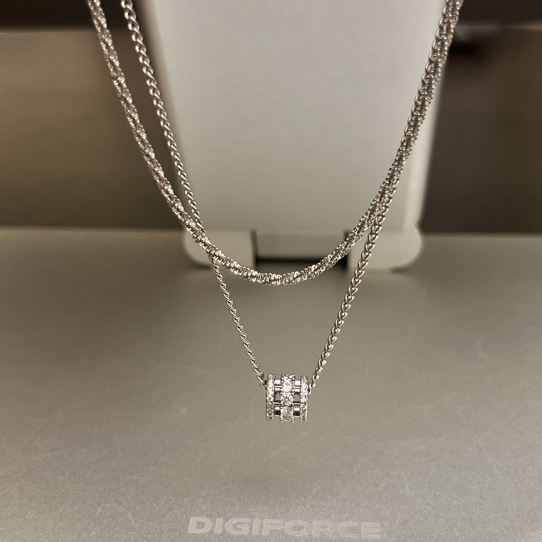 Double-Layer Titanium Steel Clavicle Necklace