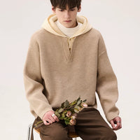 Pull à capuche en fausse laine polaire épaisse superposé 