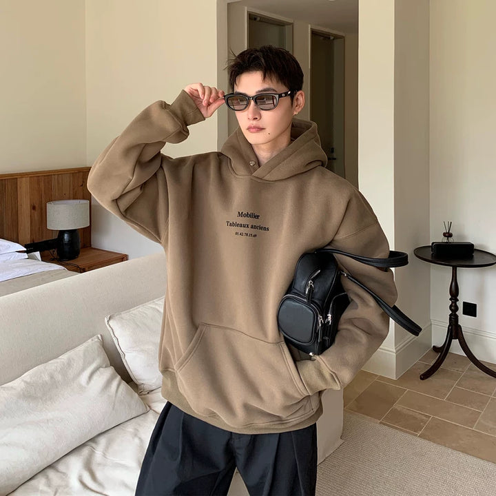 Retro Letter Print Losse Pasvorm Kaptrui 