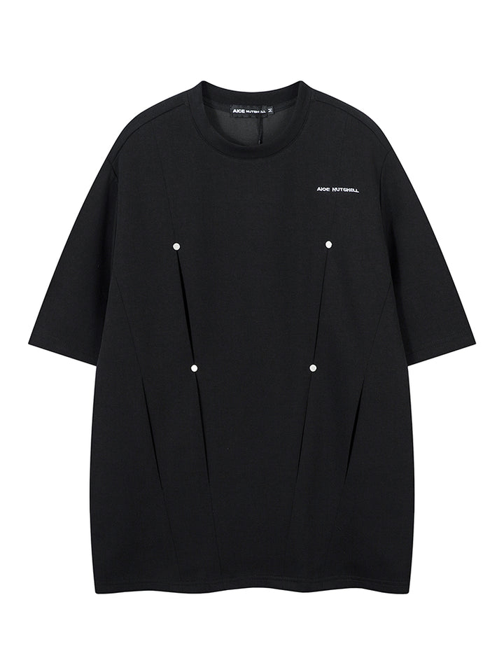 Deconstructed Splicing Round Neck Pullover
