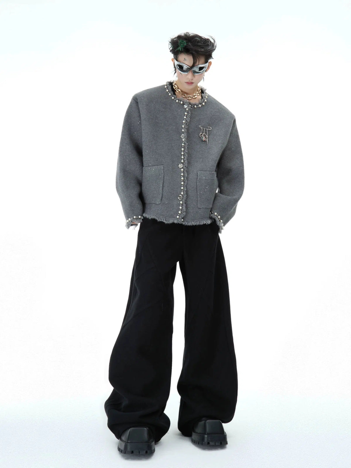 Pearl Embellished Knit Cardigan