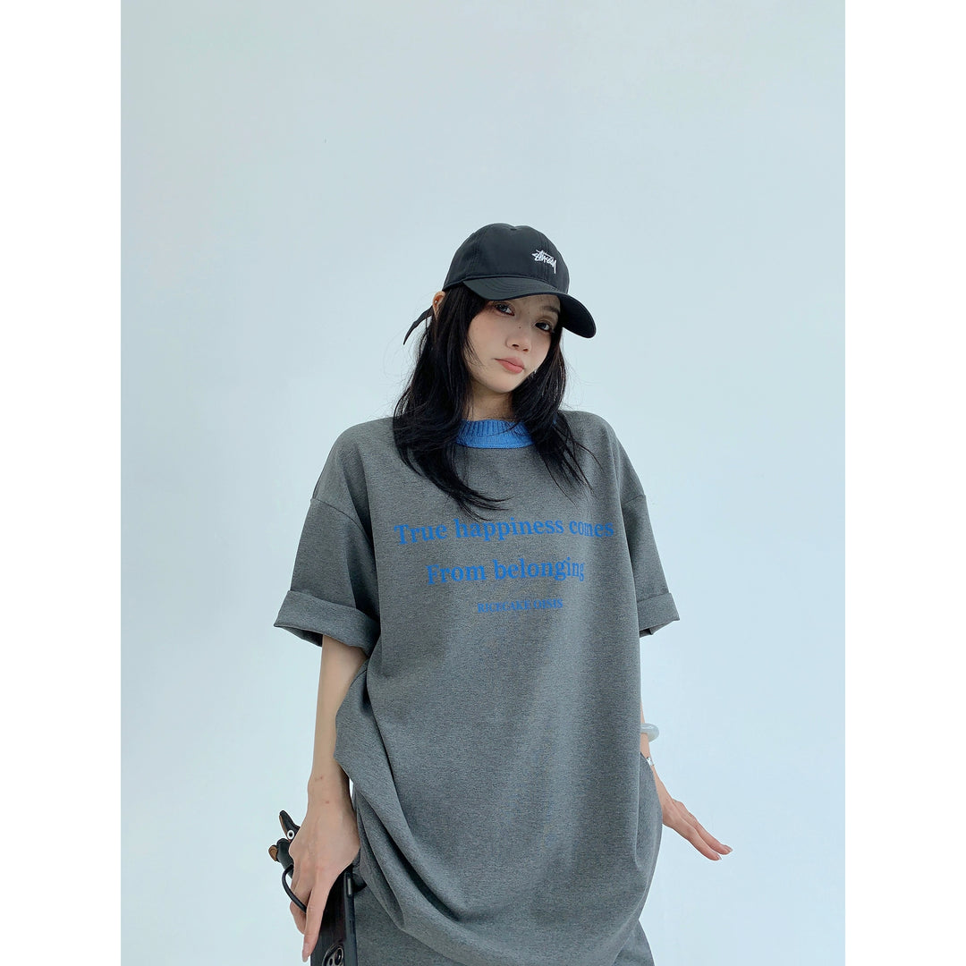 Casual Letter Print T-Shirt and Pants