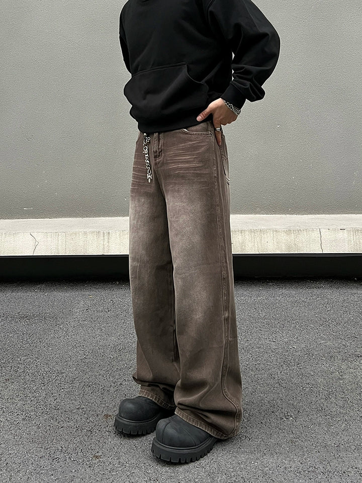 Maillard Wide-Leg Denim Pants