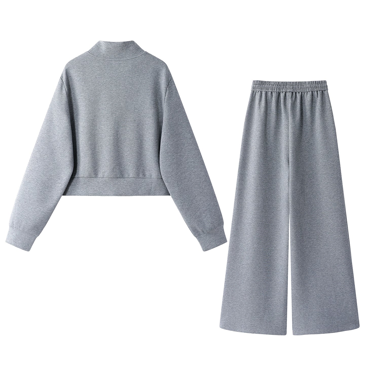 Veste à col montant et pantalon large 