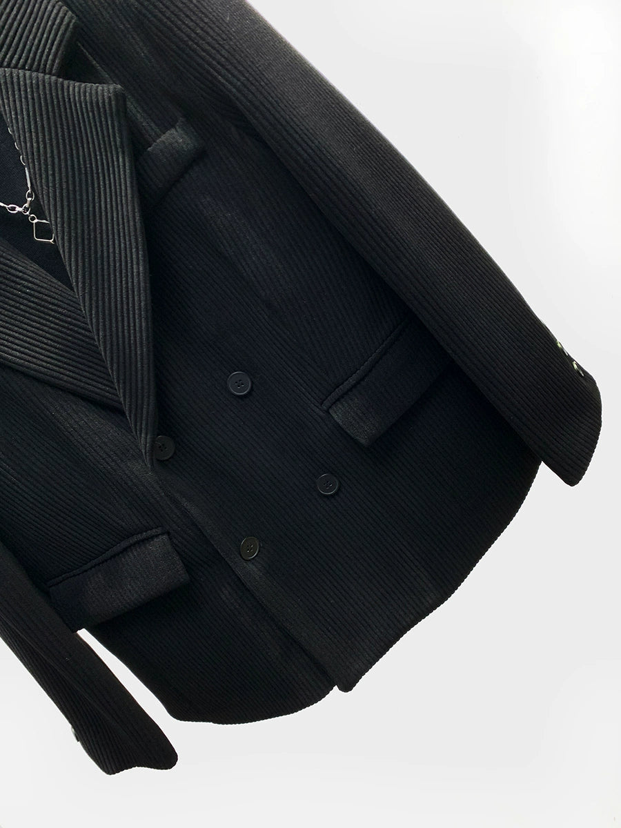 Corduroy Double-Breasted Jacket and Pants