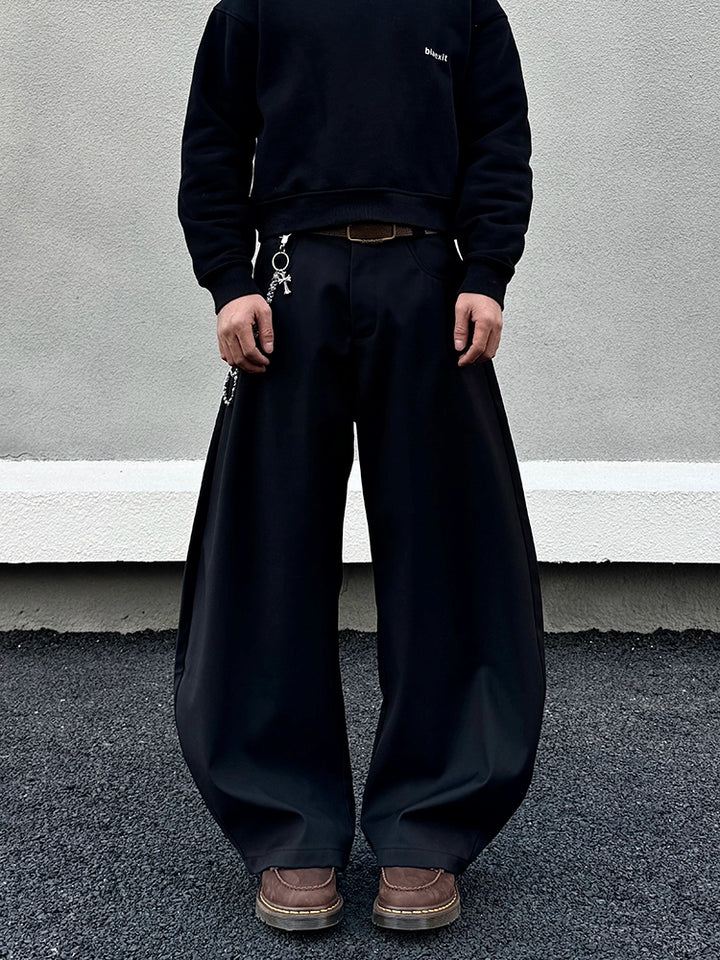 Black Wide-Leg Scimitar Jeans