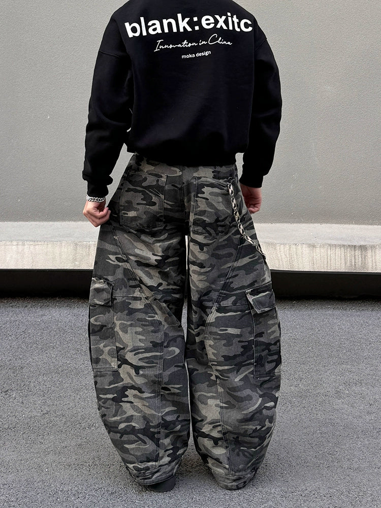 Tarnung Baggy Weitbeinige Cargo-Hosen 