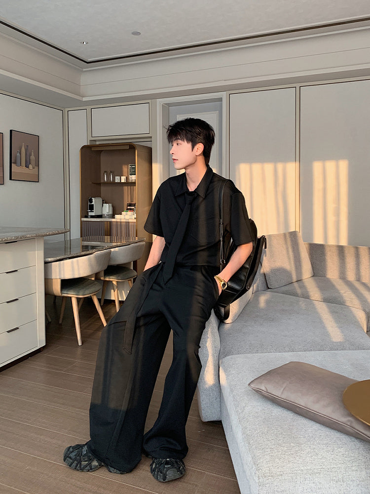 Short-sleeved Casual Jumpsuit (one-piece)