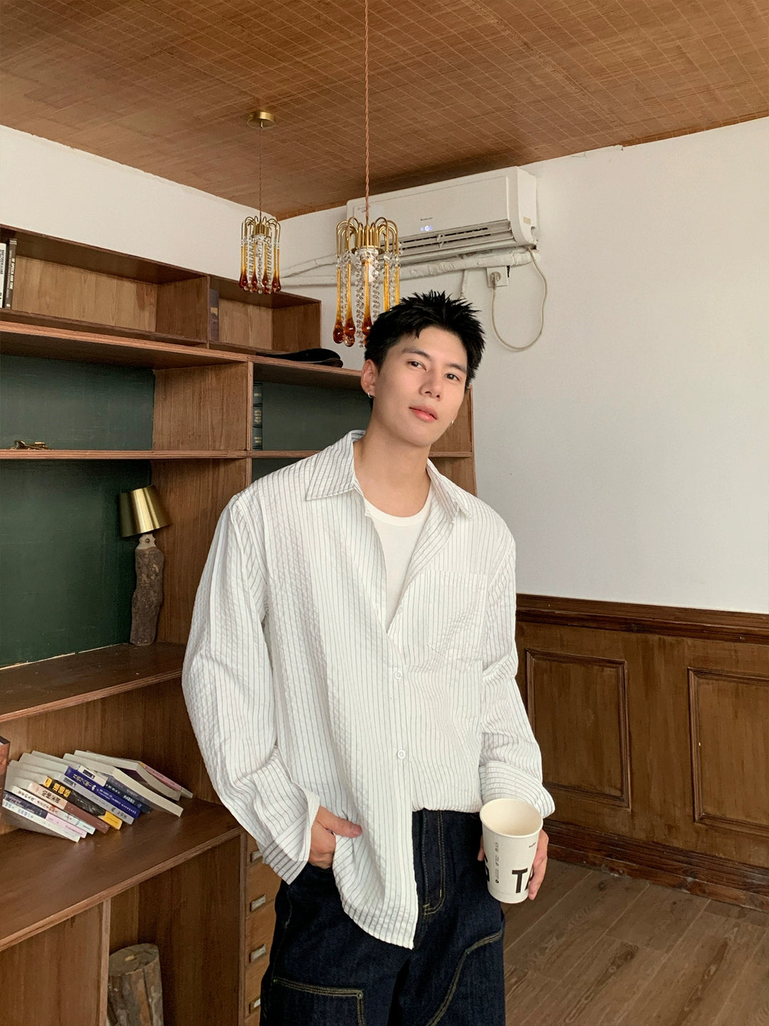 Textured Casual Button-Up Shirt