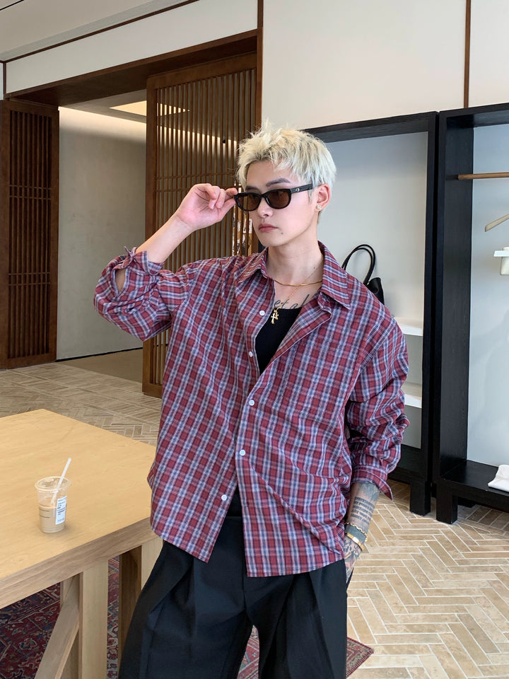 Plaid Loose Fit Long Sleeve Shirt
