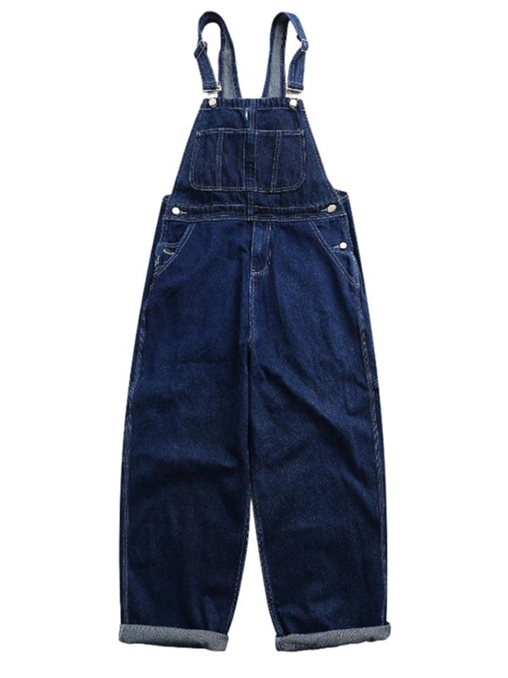 Pantalones de tirantes sueltos de mezclilla retro 