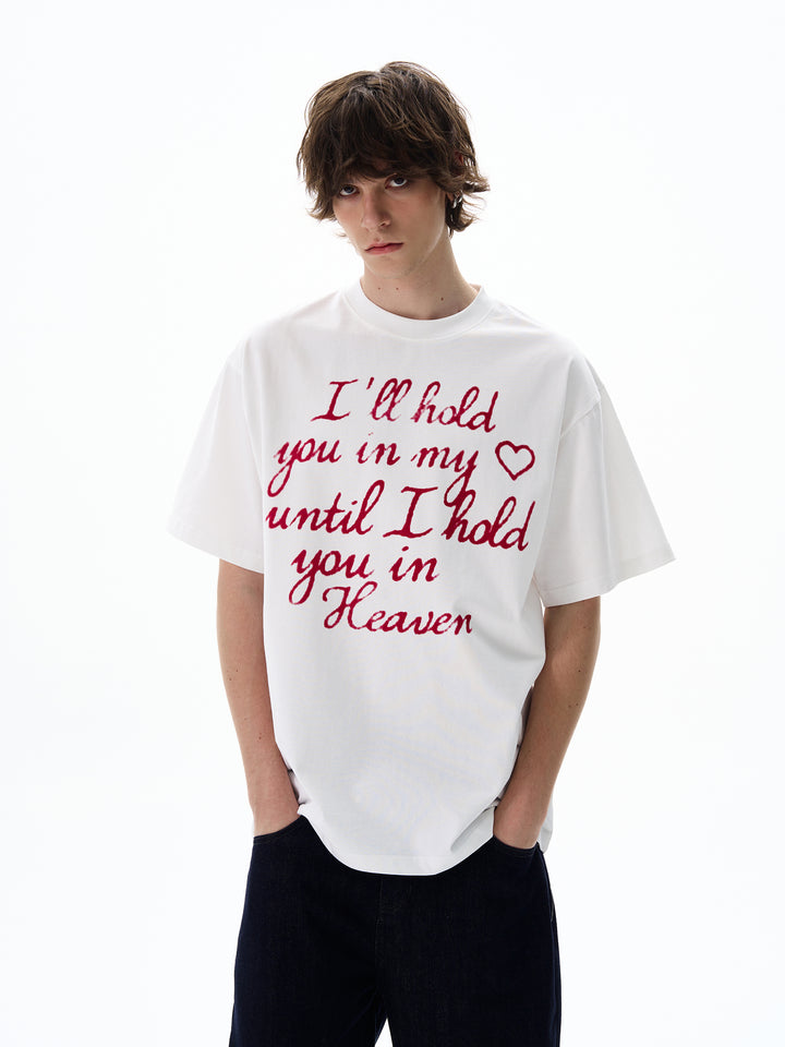 Retro Slogan Knife-cut T-shirt