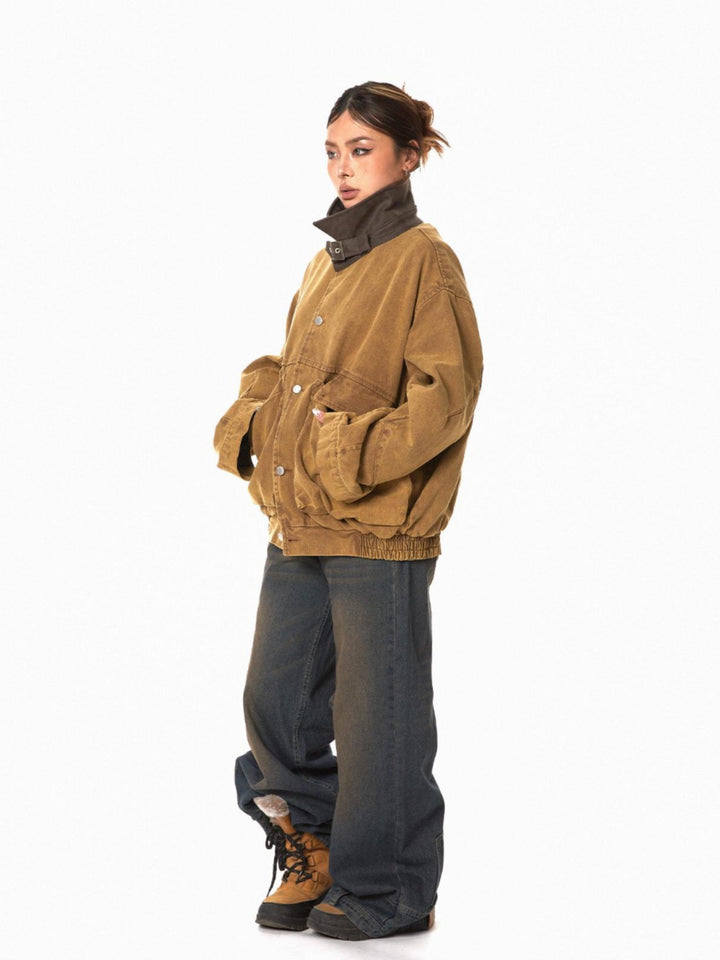 Lapel Patchwork Big Pocket Jacket
