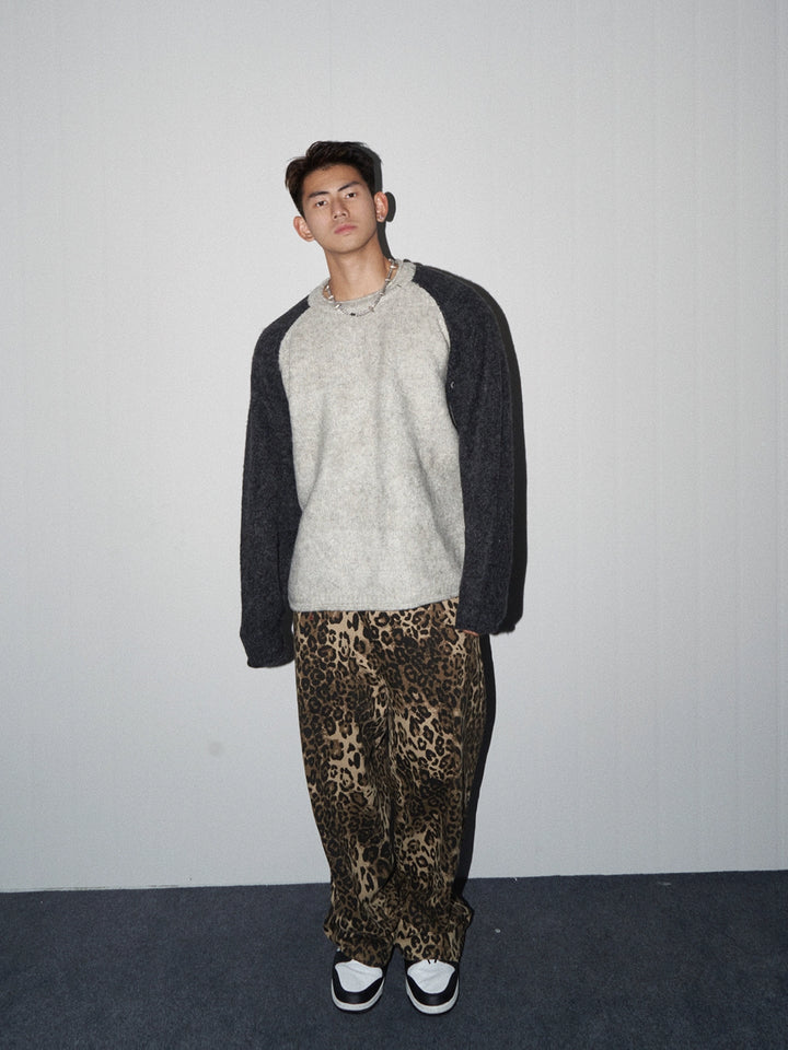 Raglan Oversized Strik Sweater Løs Pasform 