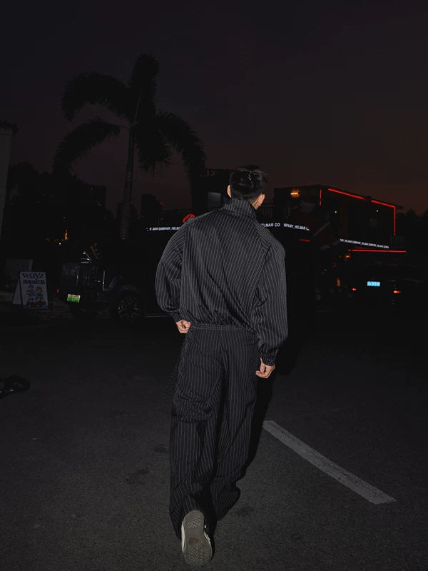 Комплект с полосатым свитшотом на молнии и штанами 