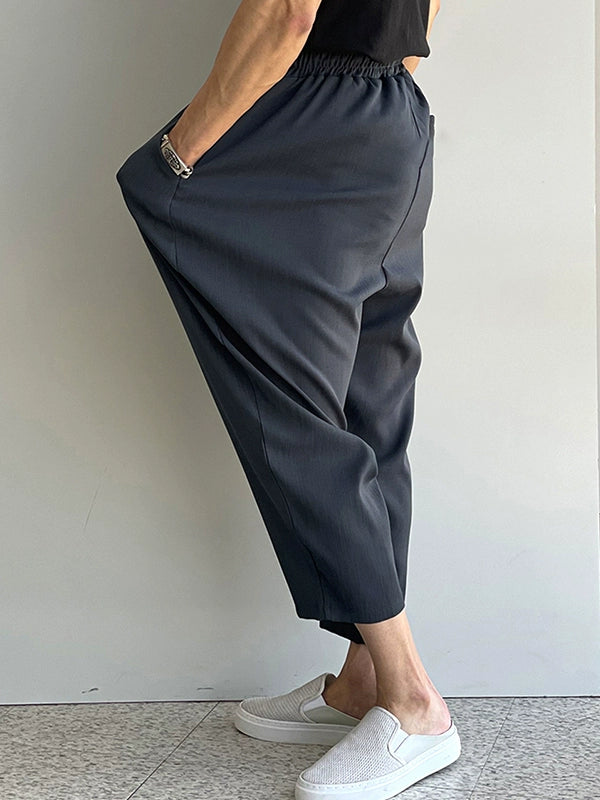 Pantalones de nueve puntos casuales de seda fría de secado rápido 