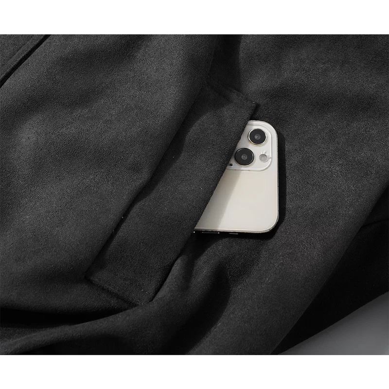 Chaqueta corta de invierno con cuello de felpa de ante 