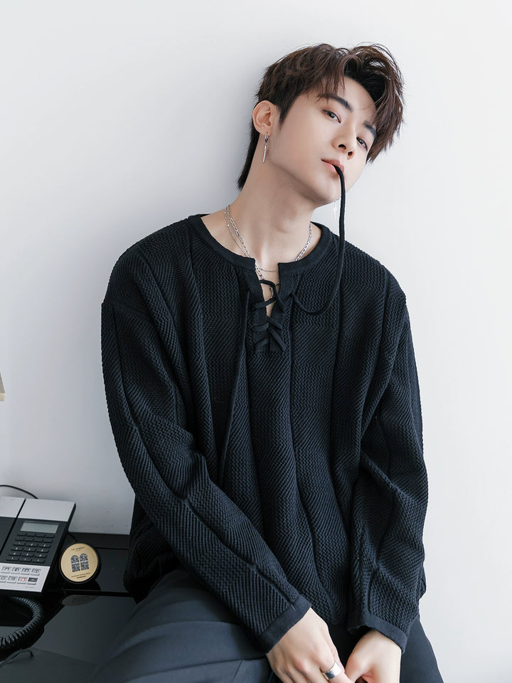Cross Tie Long Sleeve Pullover