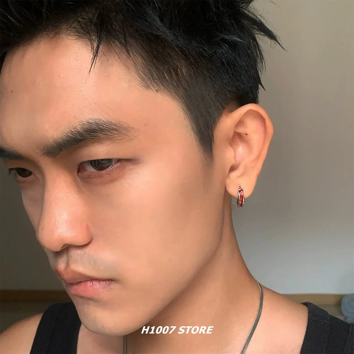 Red Hoop Earrings