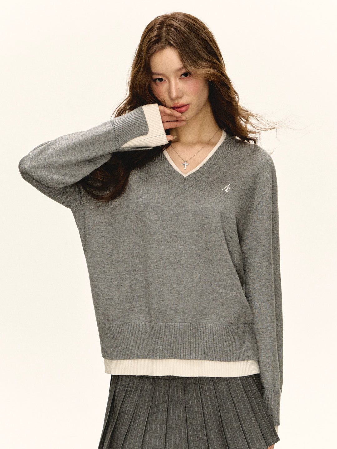 V-Neck Sweater Pullover Top