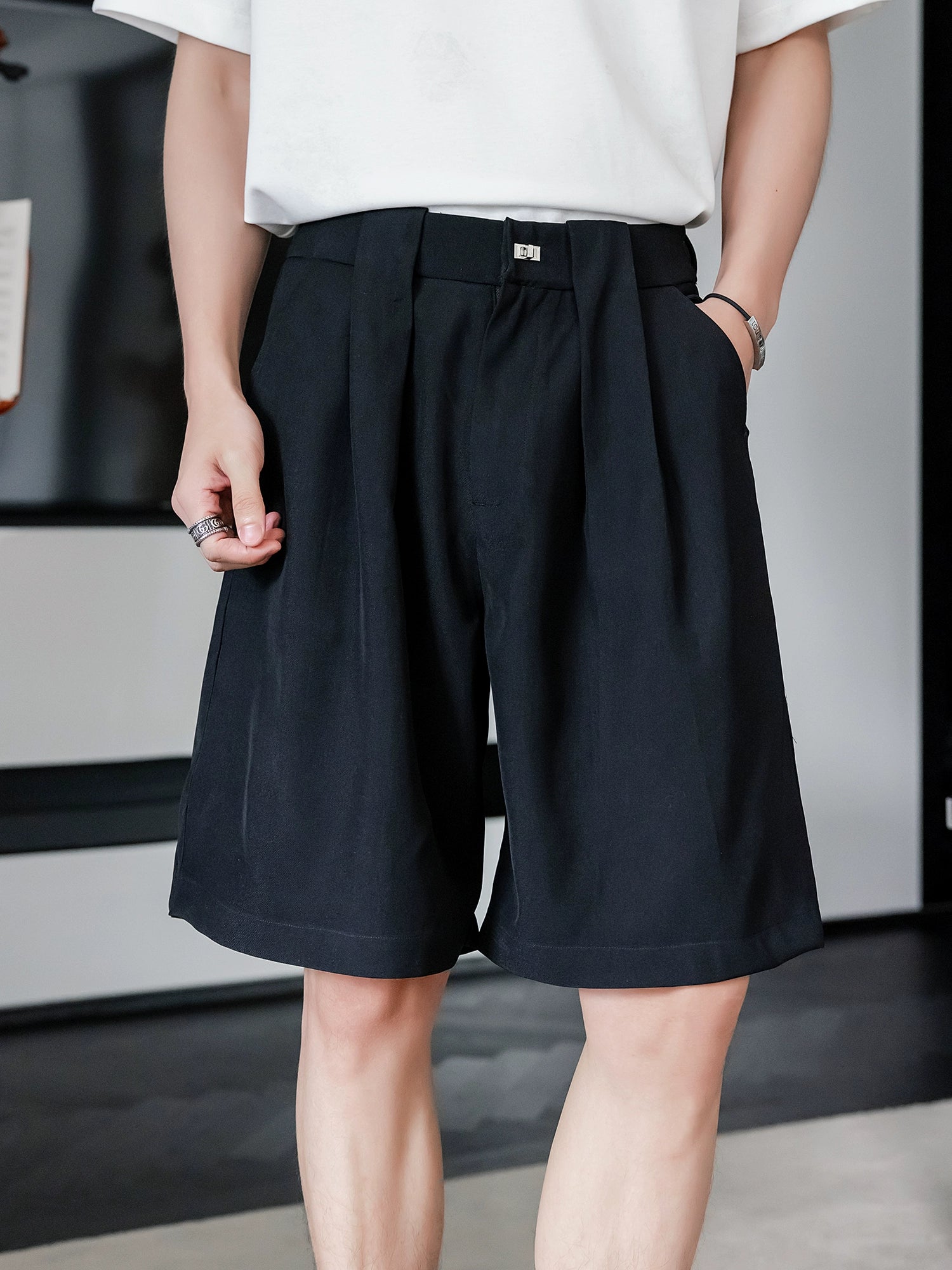 سروال شورت بدلة فضفاضة وعادية 