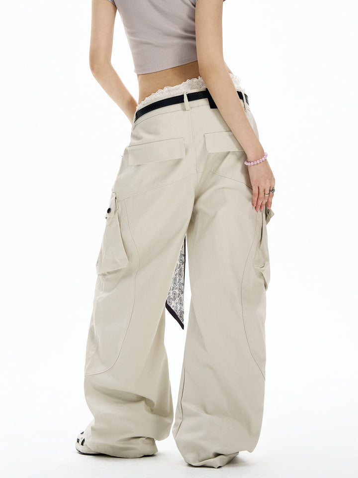 Cargo Multi-pocket Wide-leg Pants