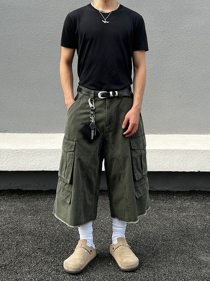 ルーズワークウェアカーゴクロップドパンツ 