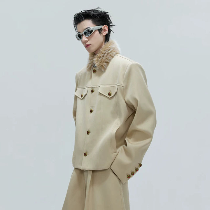 Stand Collar Jacket and Wide Leg Pants (sold separately)