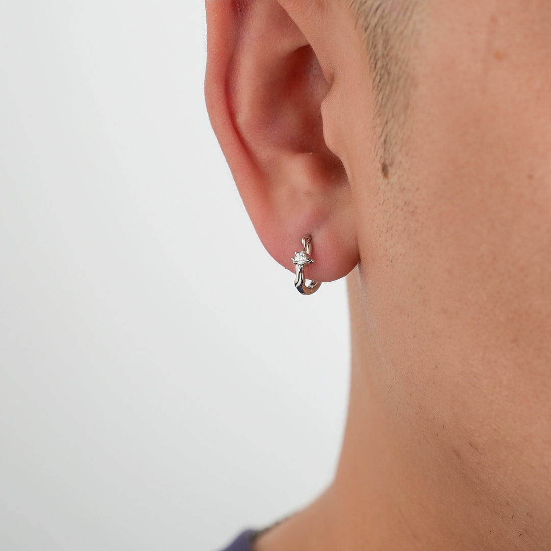Sterling Silver Irregular Texture Stud Earring