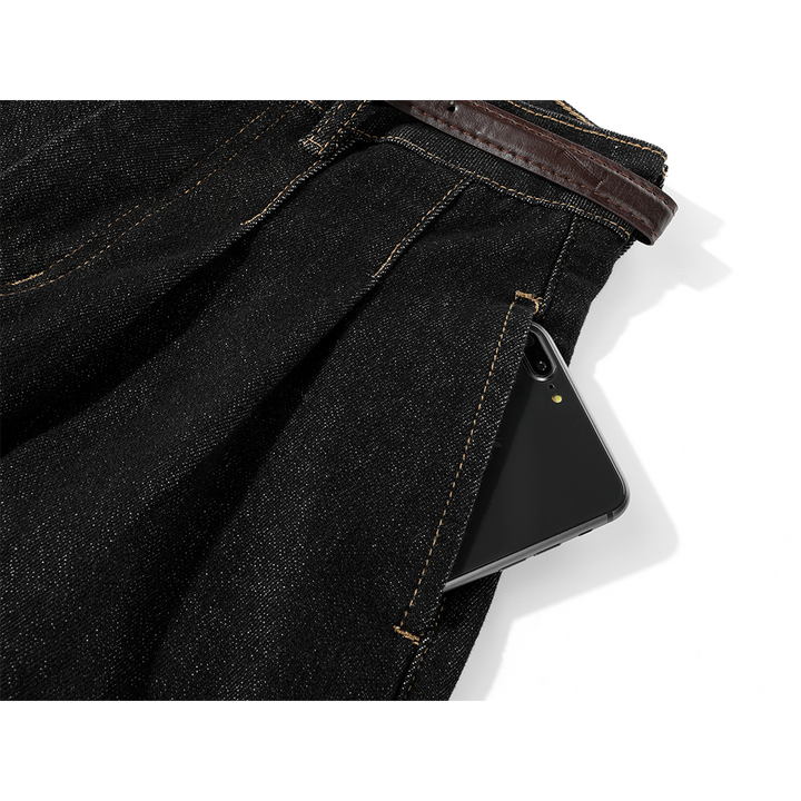 High Waist Wide Leg Denim Pants