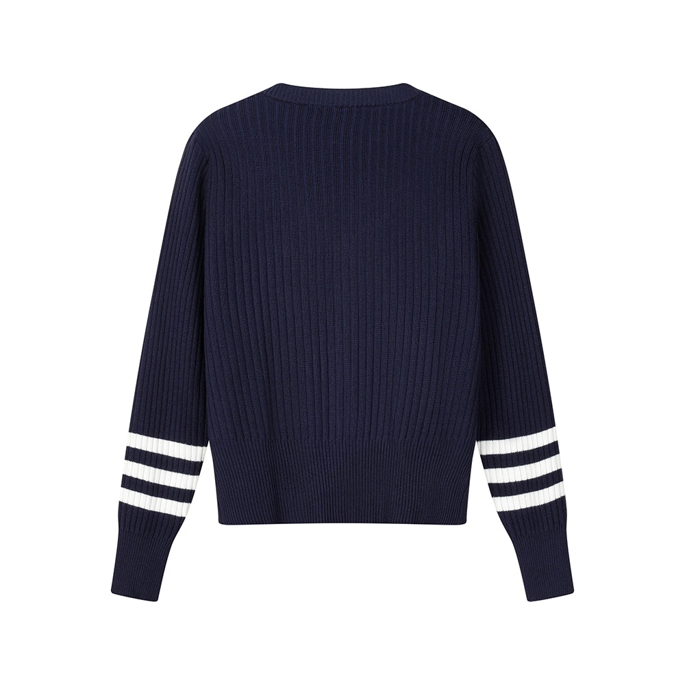 Double-Breasted Knit Sweater