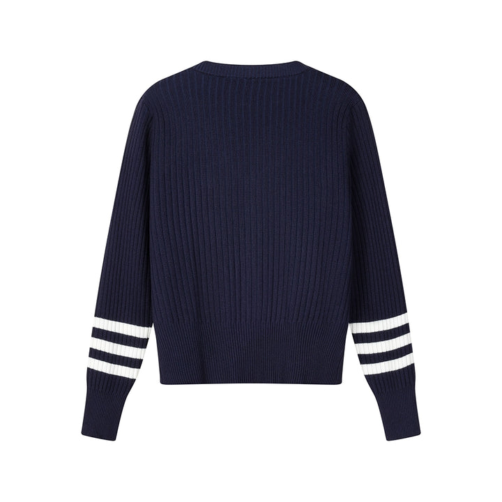 Double-Breasted Knit Sweater