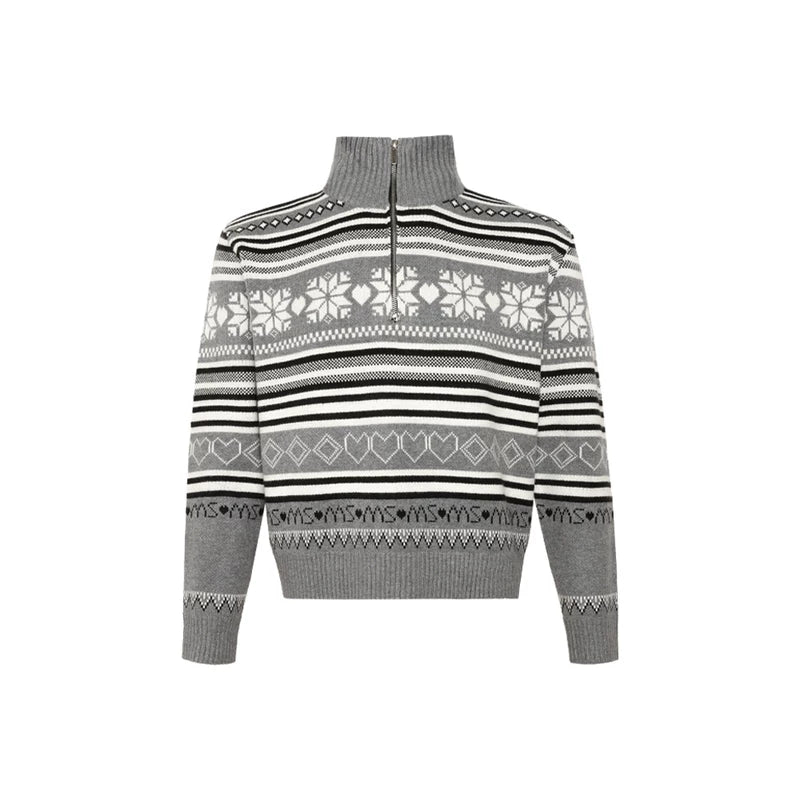 Fair Isle Jacquard Knit Sweater