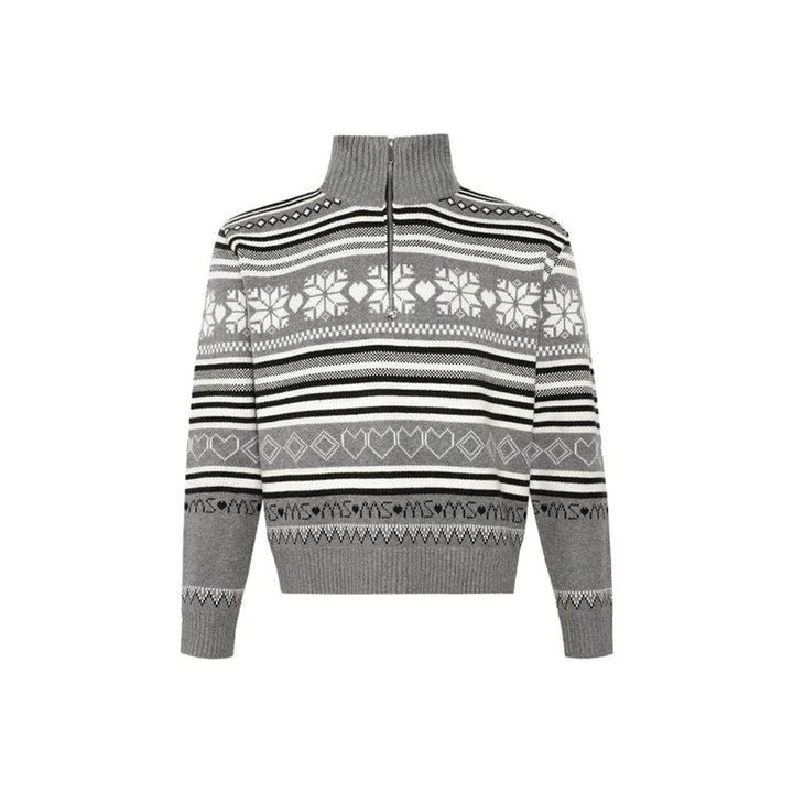 Fair Isle Jacquard Knit Sweater