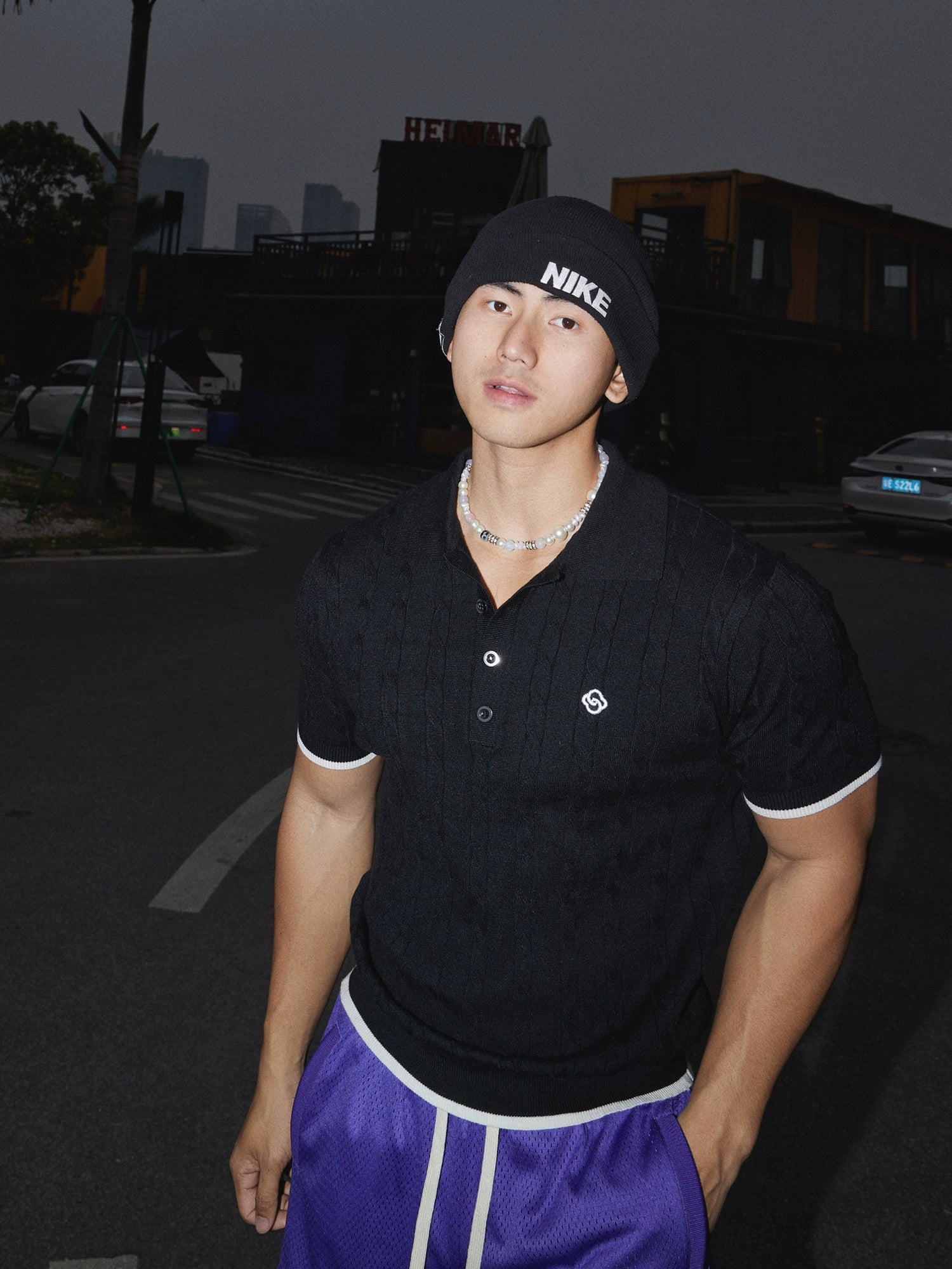 Knitted Embroidered Short Sleeve Polo Shirt