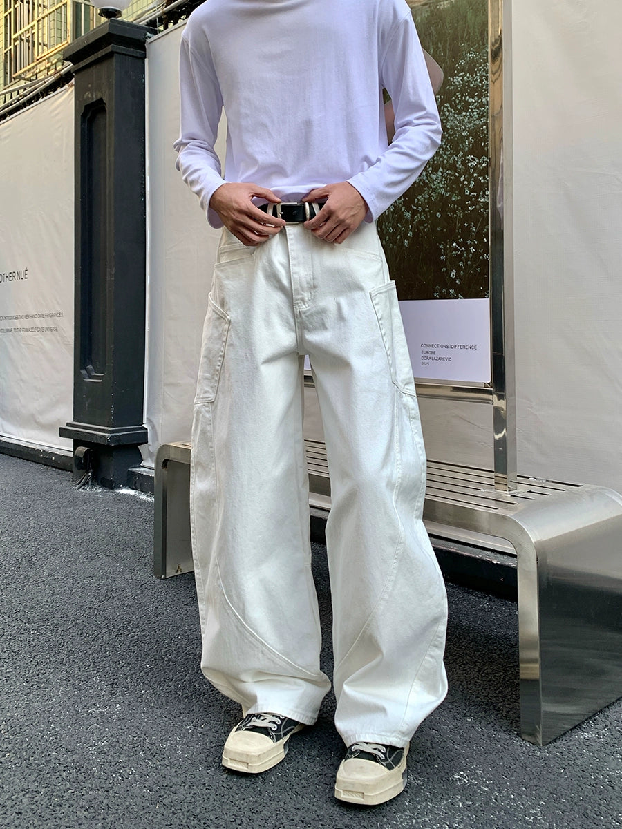Versleten Losse Pas Vloerlange Jeans 