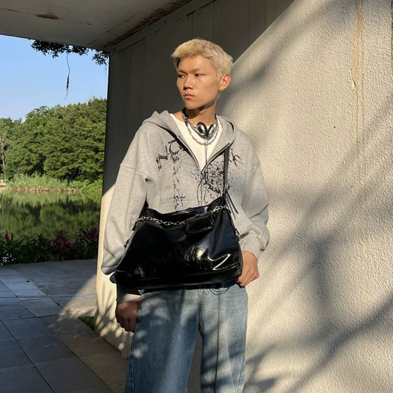 Leather Chain Shoulder Crossbody Bag